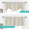 Home Queen Tie Up Curtain Valance Window Topper for Living Room, Adjustable Balloon Rod Pocket Drape Valence, Set of 1, 54 X 20 Inch, Linen - Image 2