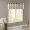 Madison Park Saratoga Light Filtering Fretwork Print Grommet Top Window Valance Swags for Living Room Bedroom and Kitchen, 50x18", Beige/Grey - Image 2