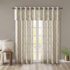 Madison Park Saratoga Light Filtering Fretwork Print Grommet Top Window Valance Swags for Living Room Bedroom and Kitchen, 50x18", Beige/Grey - Image 5
