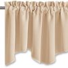 NICETOWN Window Valances for Sliding Door - Blackout 52 inches by 18 inches Rod Pocket Dining Room/Kitchen Tier Valances Window Curtain Topper Decorations (Biscotti Beige, 2 Pieces) - Image 2